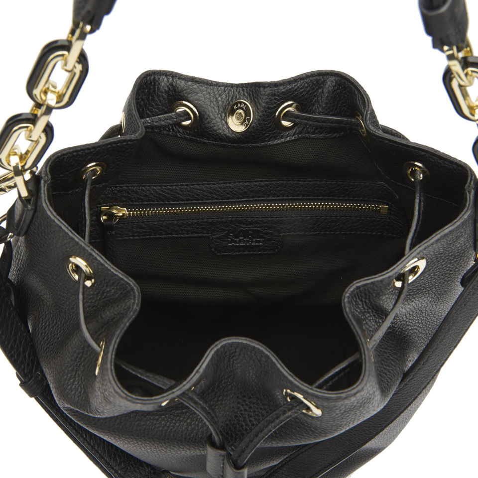 Karl Lagerfeld K/Grainy Drawstring Bag - Black