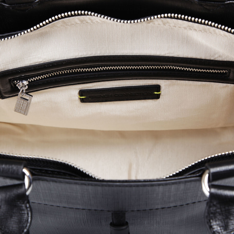 French Connection Air of Elegance Leather Grab Bag - Black