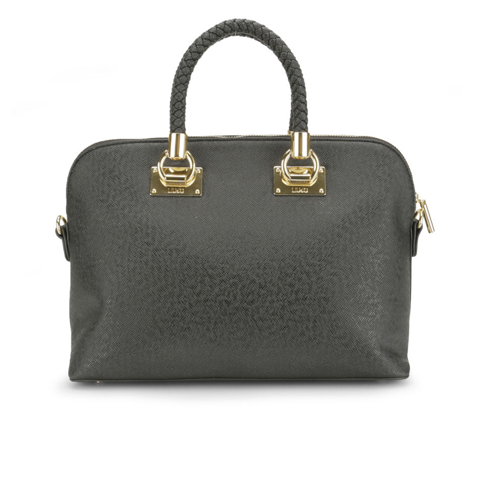 Liu Jo Anna Medium Plait Strap Bowler Bag - Black