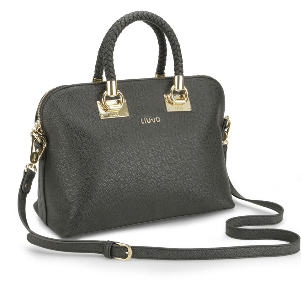 Liu Jo Anna Medium Plait Strap Bowler Bag - Black