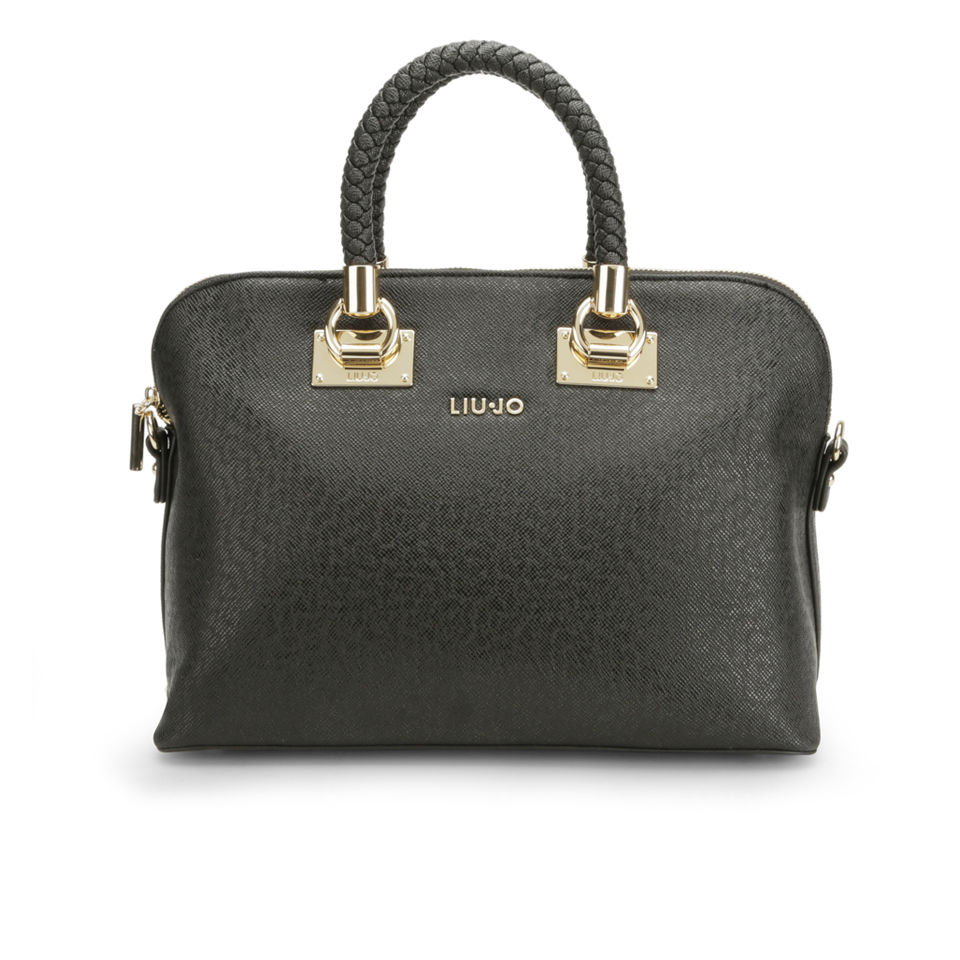Liu Jo Anna Medium Plait Strap Bowler Bag - Black