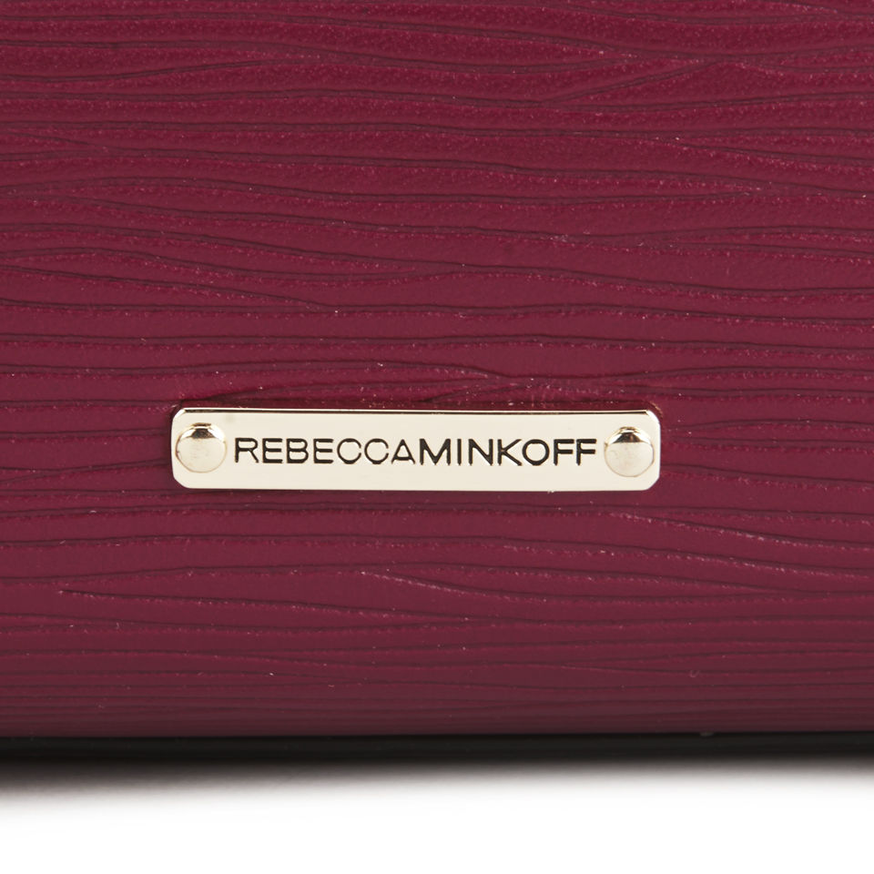 Rebecca Minkoff Mini Perry Wave Embossed Leather Satchel - Burgundy