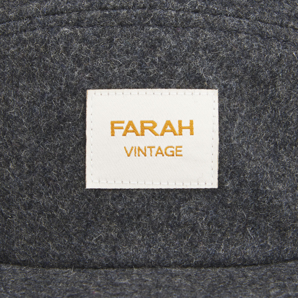 Farah Vintage Men's Melton 5 Panel Cap - Charcoal
