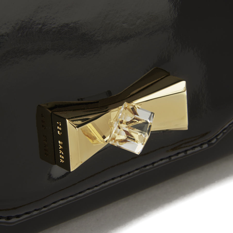 Ted Baker Women's Evana Leather Cross Body Crystal Bow Clutch - Black