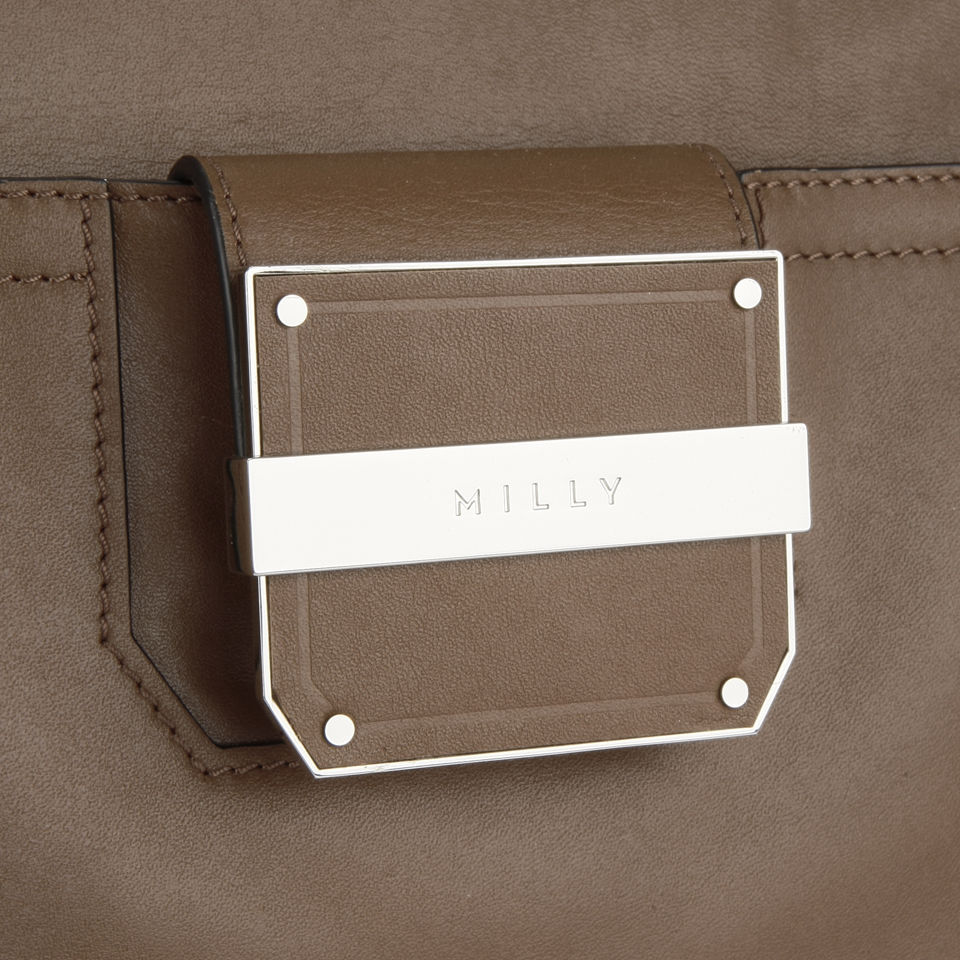 MILLY Colby Solid Leather Tote Bag - Luggage