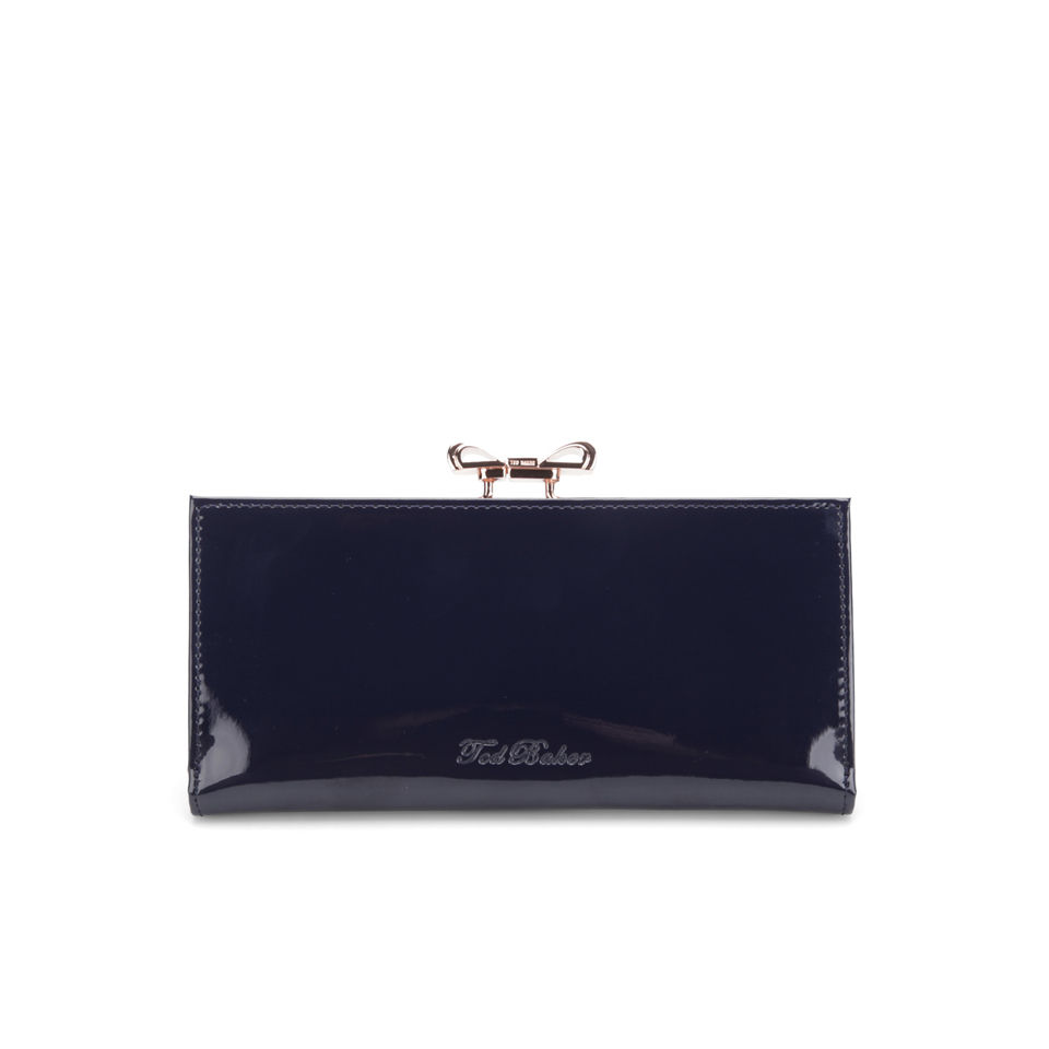 Ted Baker Women's Pezie Popper Crystal Bow Matinee Leather Purse - Navy