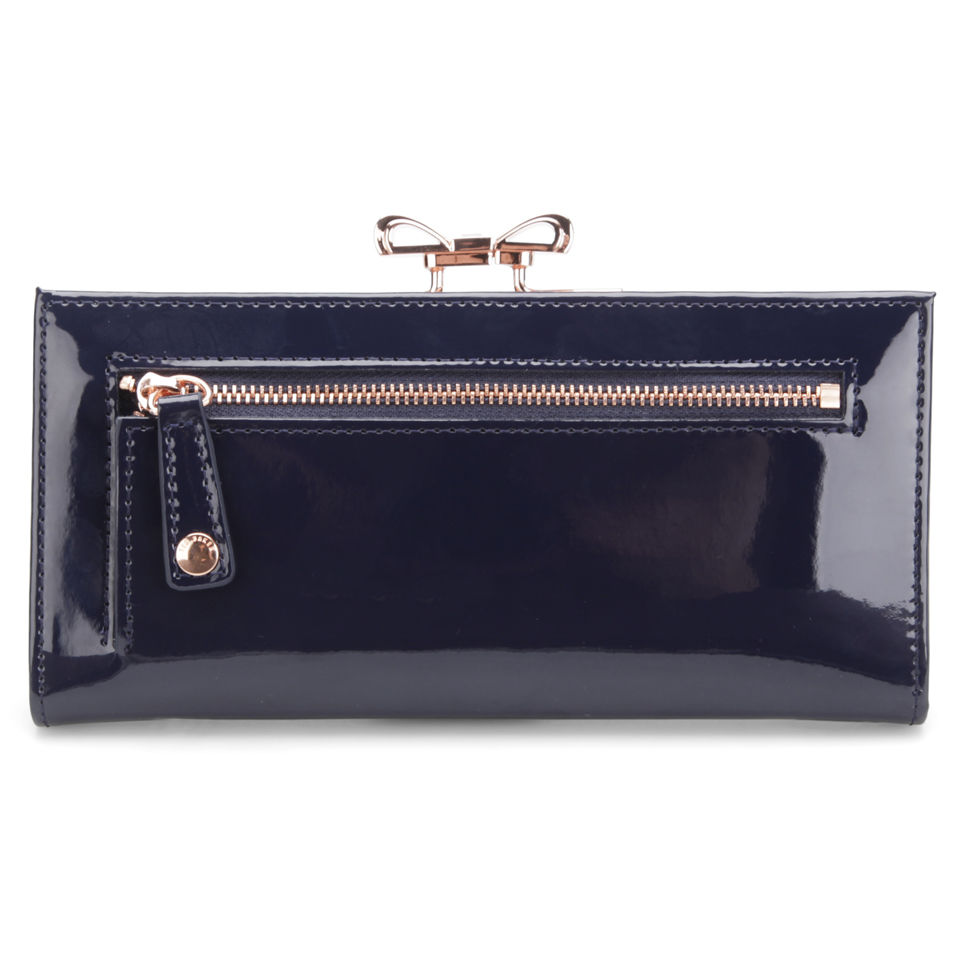 Ted Baker Women's Pezie Popper Crystal Bow Matinee Leather Purse - Navy