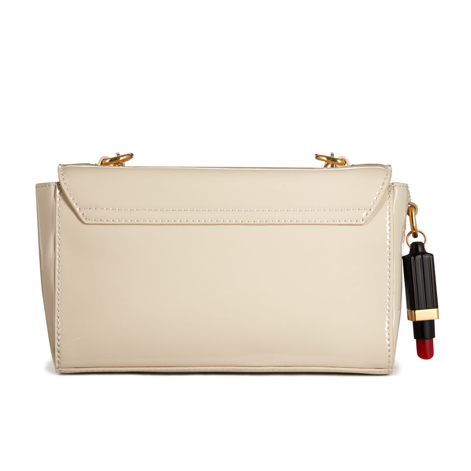 Lulu Guinness Verity Patent Leather Medium Cross Body Bag - Stone