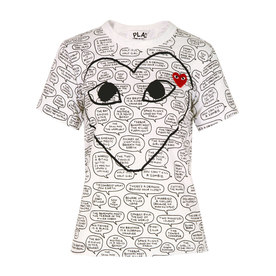 Comme des Garcons PLAY Women s T153 Binky Sheba T Shirt White Coggles