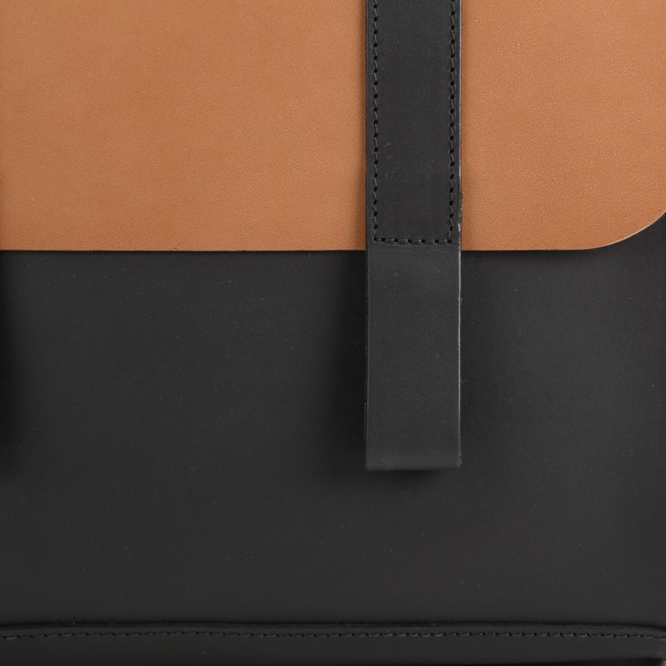 Danielle Foster Kimberley Colourblock Leather Satchel - Black/Tan