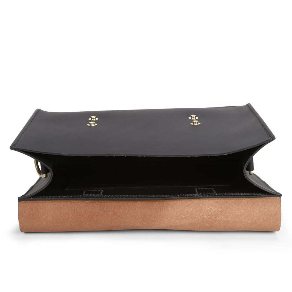 Danielle Foster Kimberley Colourblock Leather Satchel - Black/Tan
