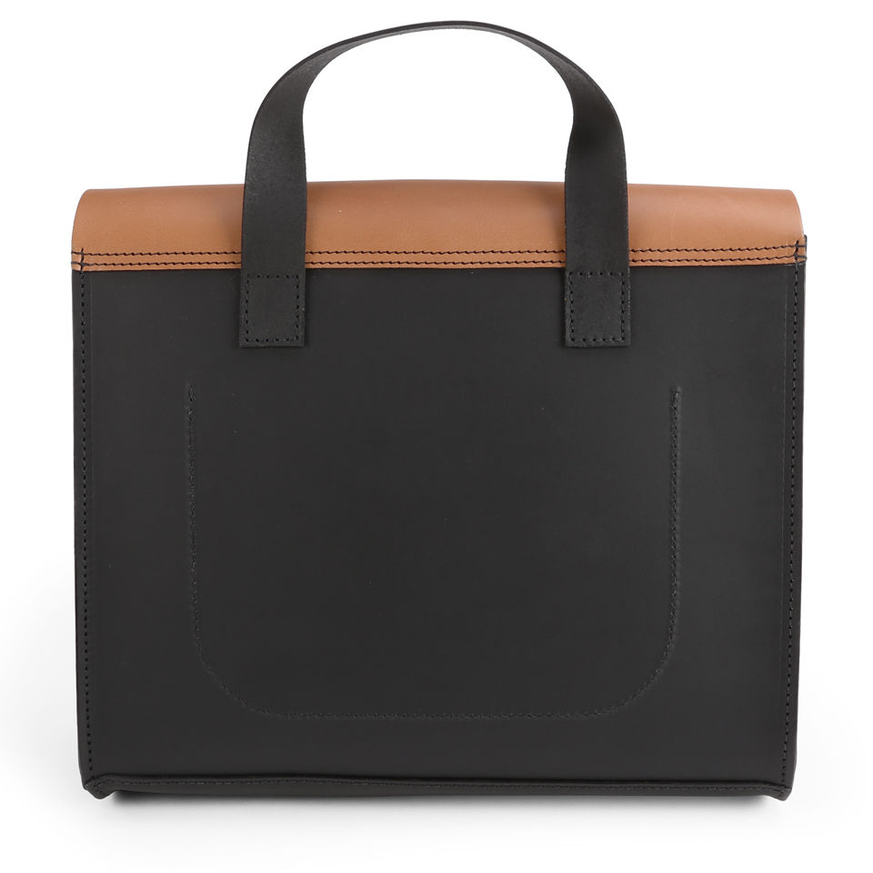 Danielle Foster Kimberley Colourblock Leather Satchel - Black/Tan