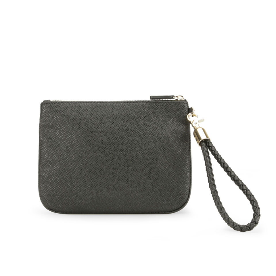 Liu Jo Anna Zip Top Plait Clutch Bag - Black