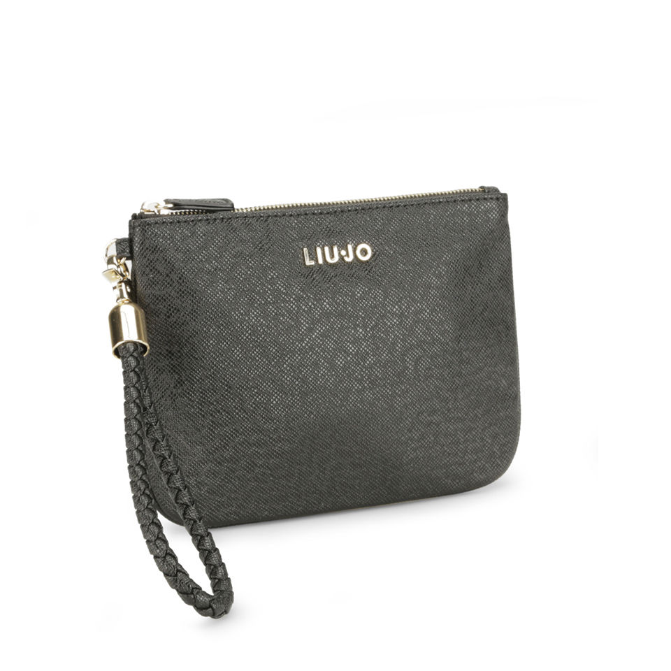 Liu Jo Anna Zip Top Plait Clutch Bag - Black