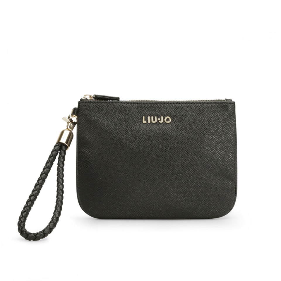 Liu Jo Anna Zip Top Plait Clutch Bag - Black