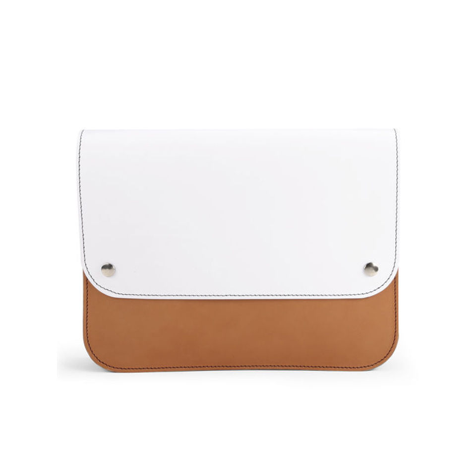 Danielle Foster Kit Colourblock Leather Clutch Bag - Black/Tan/White