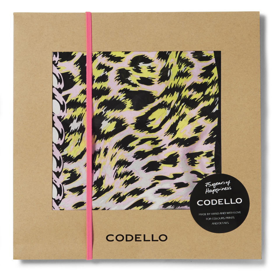 Codello Wild Heart Square Silk Scarf - Light Pink