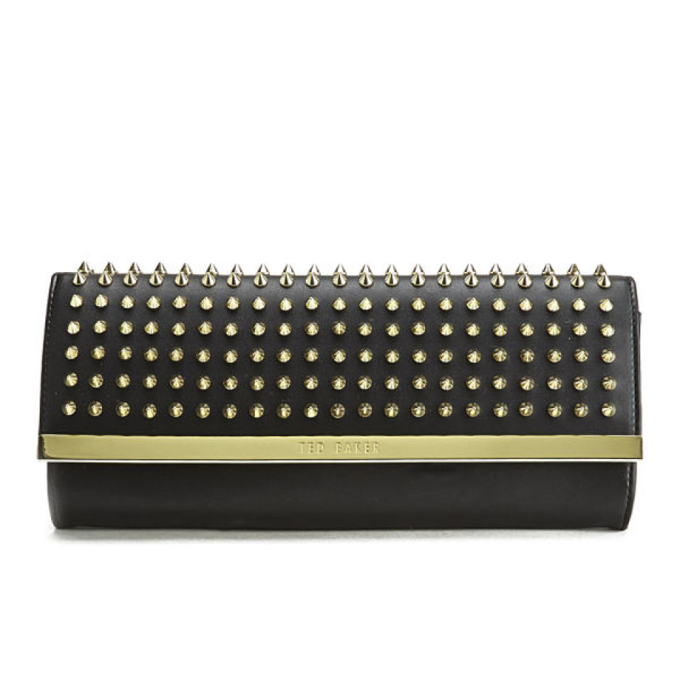Ted Baker Studded Metal Bar Clutch Bag Black