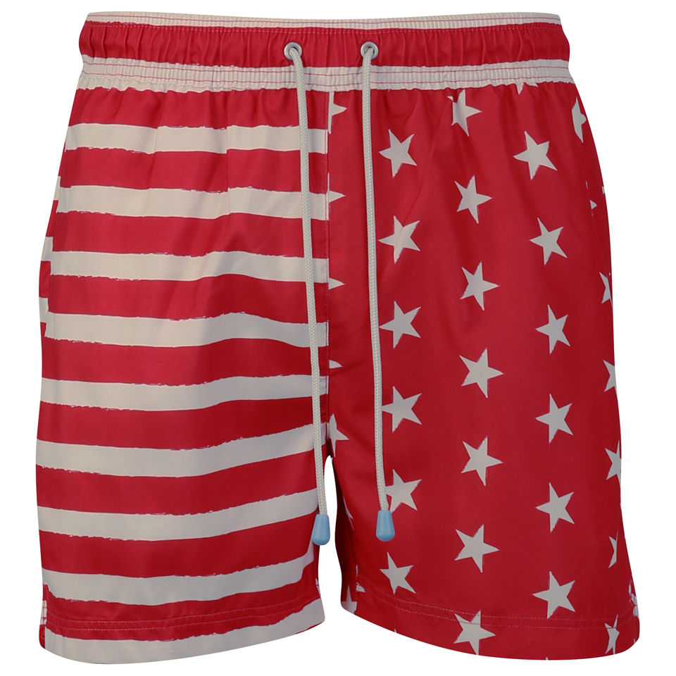 Oiler & Boiler Men's Classic Swim Short - Red Stars / Stripes