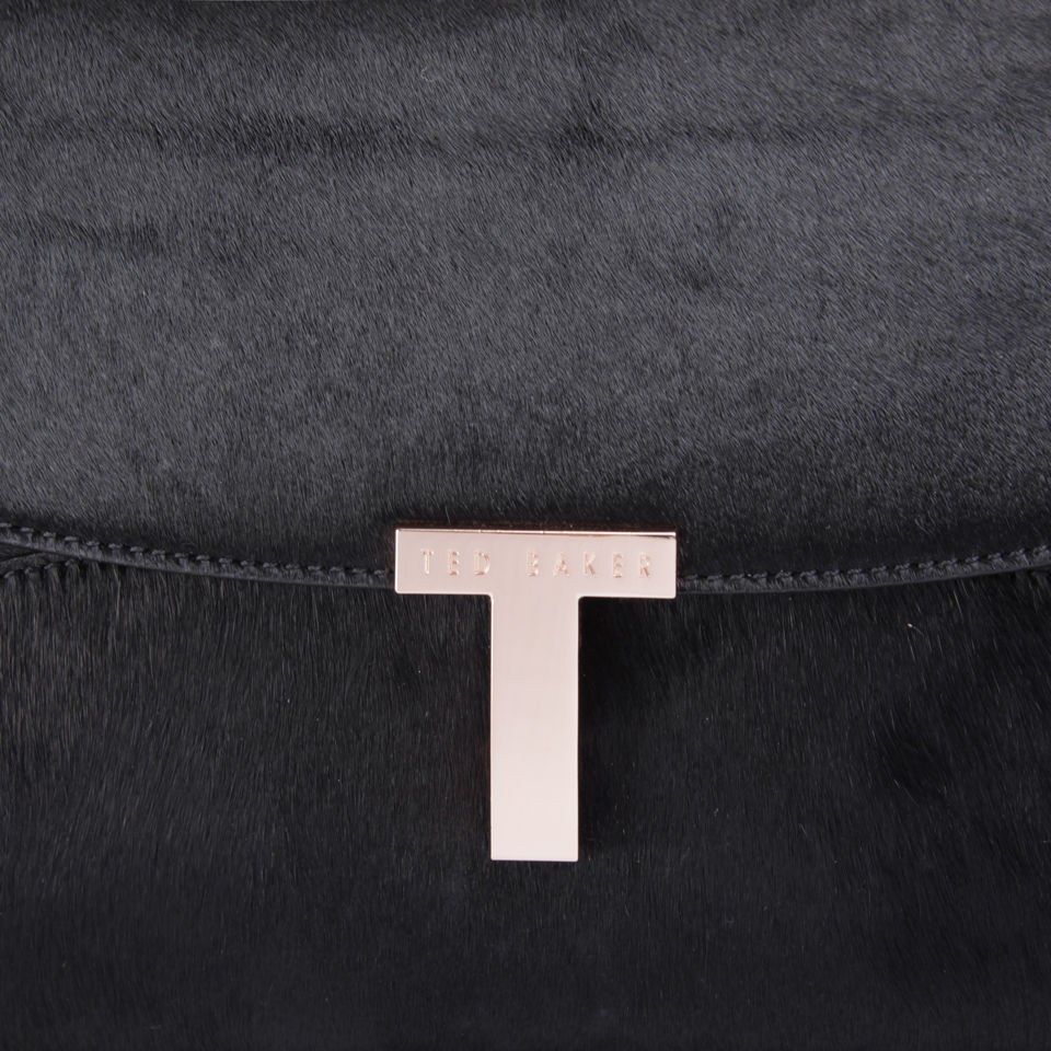 Ted Baker Jamun  T Clasp Leather Maxi Clutch - Black