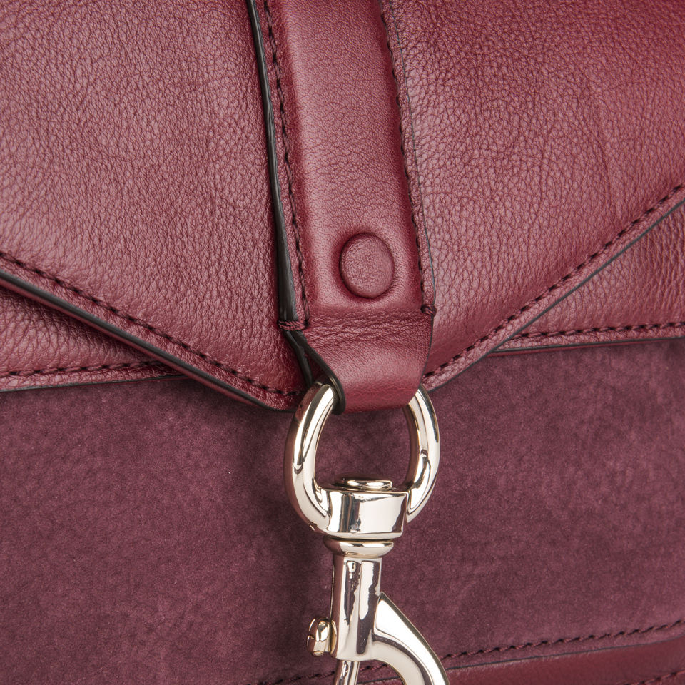Rebecca Minkoff Hudson Nubuck Deerskin Moto Mini Bag - Port