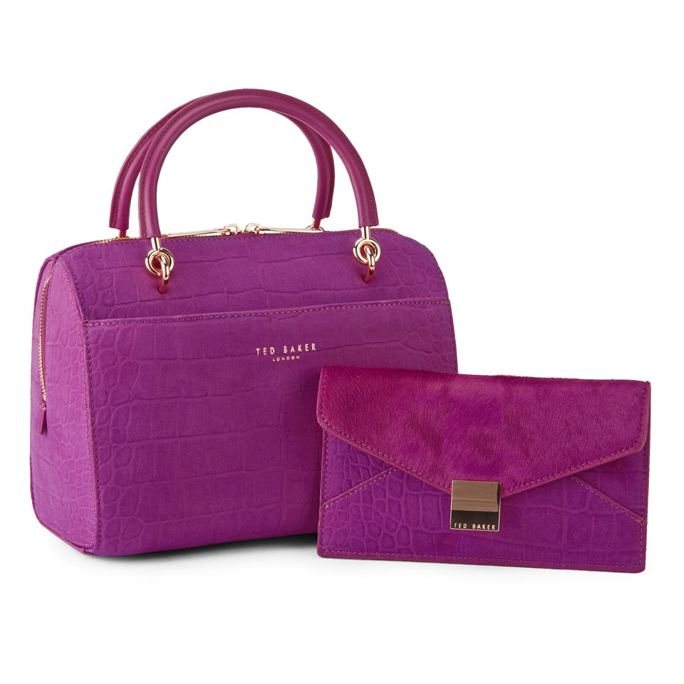 Ted Baker Alexia Removable Clutch Small Bowler Bag - Deep Pink