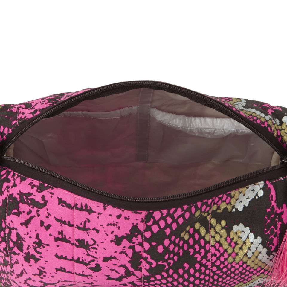 Mercy Delta Medium Wash Bag - Python Pink