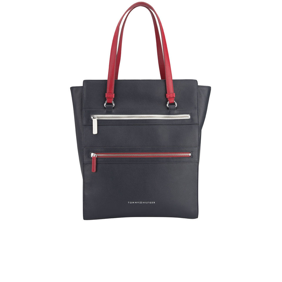 Tommy Hilfiger Women's Fabienne Leather Square Tote Bag - Midnight