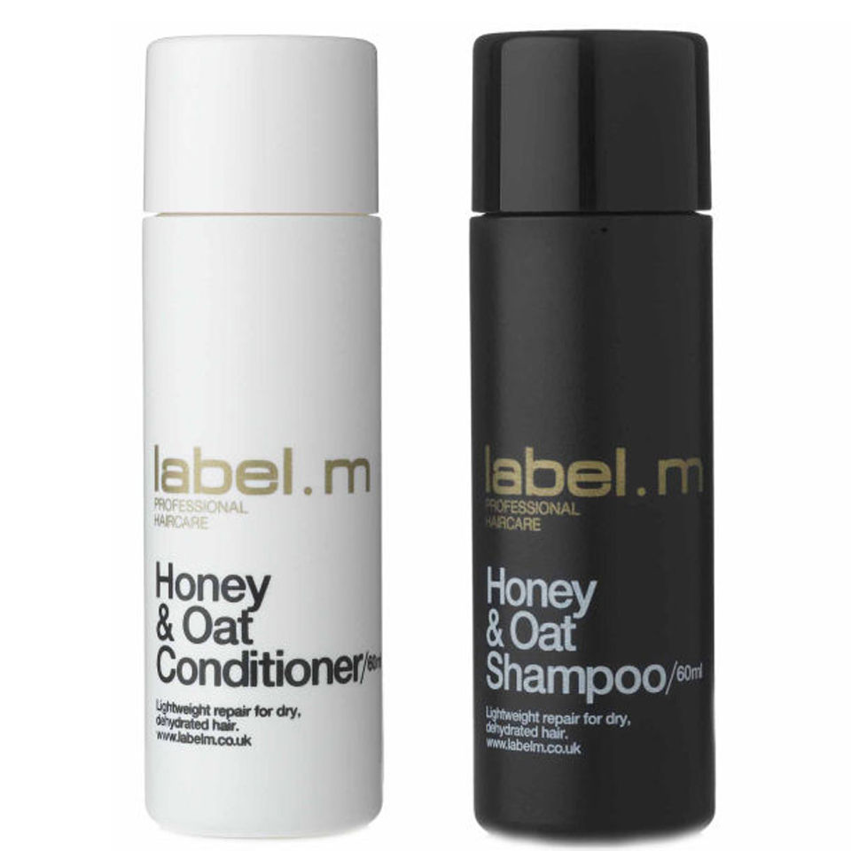 label.m Honey & Oat Shampoo and Conditioner (60ml) Travel Duo