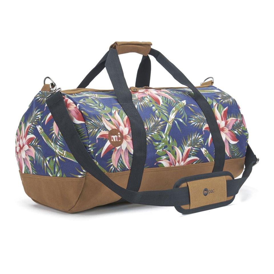 Mi-Pac Palm Floral Duffle Bag - Navy