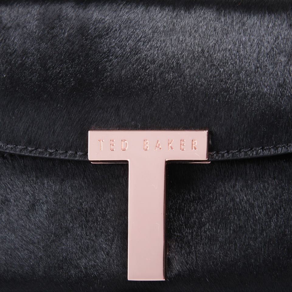 Ted Baker Taffety Leather T Clasp Purse - Black