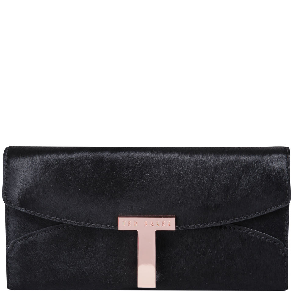 Ted Baker Taffety Leather T Clasp Purse - Black