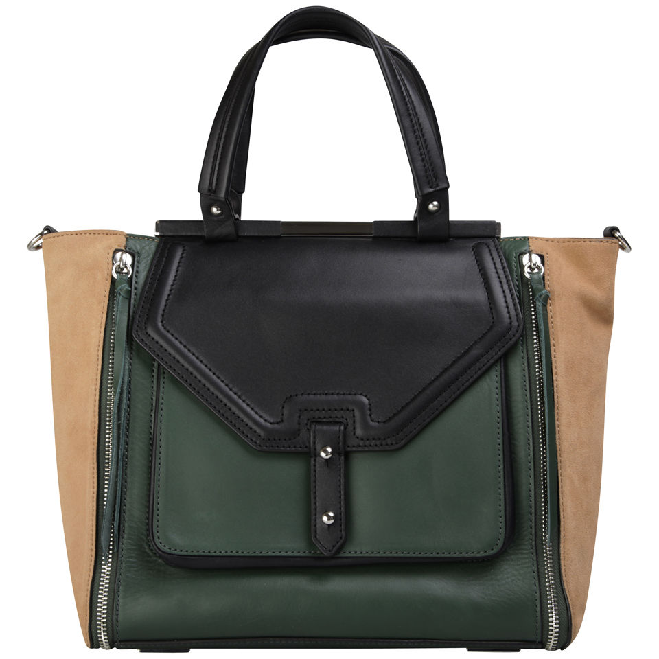 Rebecca Minkoff New Era Classics Sunny Leather Tote - Hunter/Tawny/Black