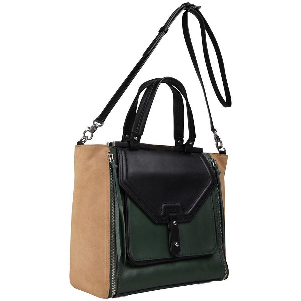 Rebecca Minkoff New Era Classics Sunny Leather Tote - Hunter/Tawny/Black