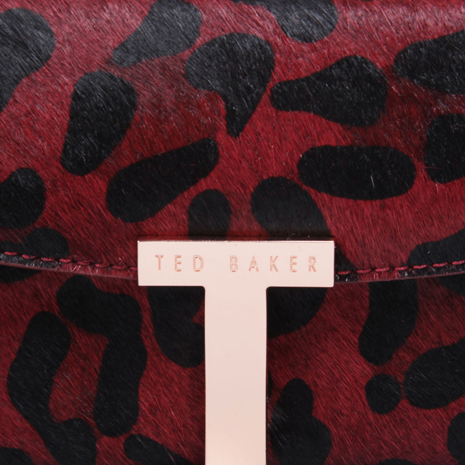 Ted Baker Taffety Leather T Clasp Purse Oxblood