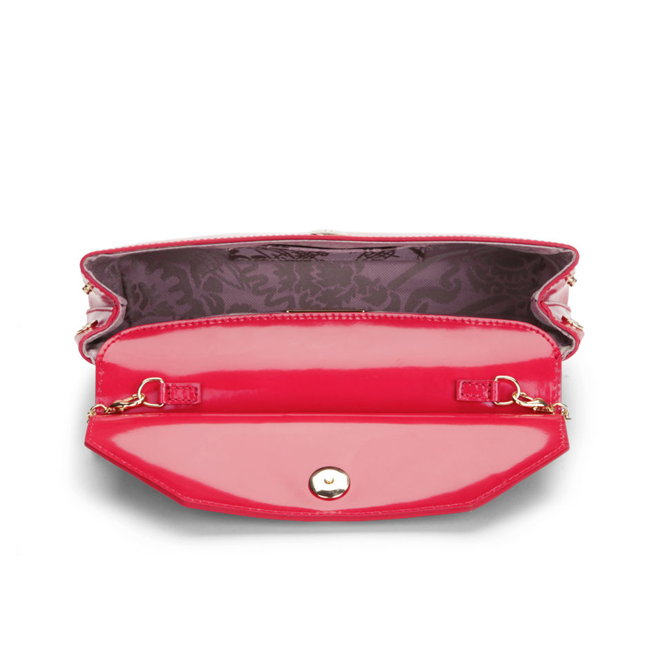 Vivienne Westwood Women's Monaco Shine Curve Top Leather Cross Body Bag - Coral