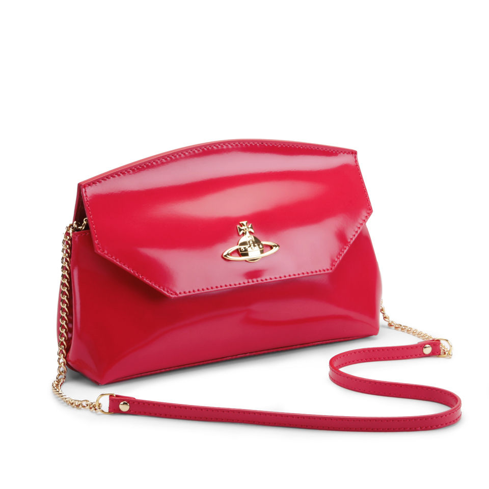Vivienne Westwood Women's Monaco Shine Curve Top Leather Cross Body Bag - Coral