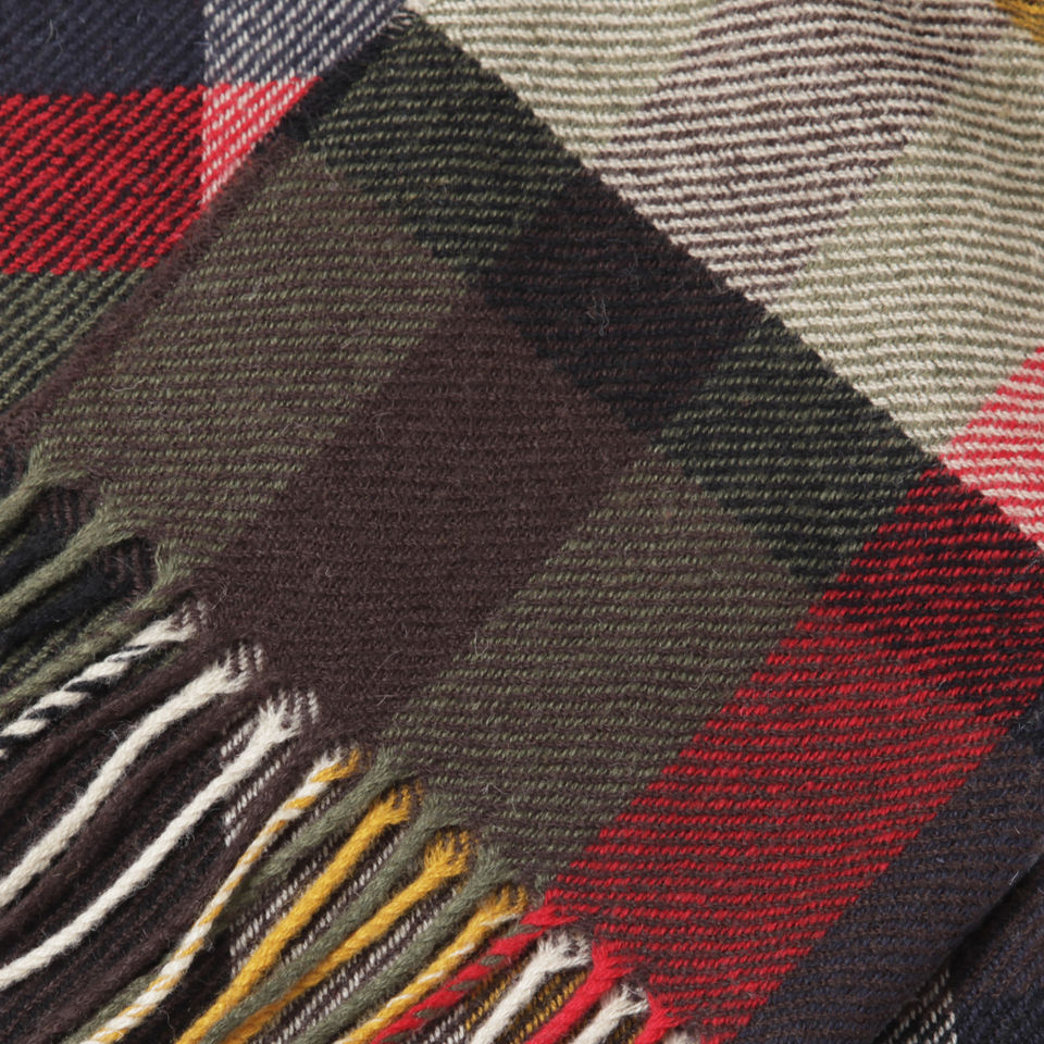 Barbour Unisex Ruthven Plaid Check Scarf - Olive