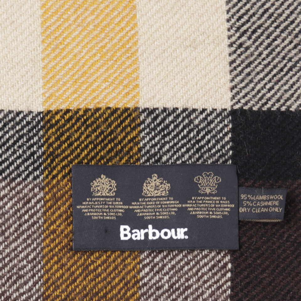 Barbour Unisex Ruthven Plaid Check Scarf - Olive