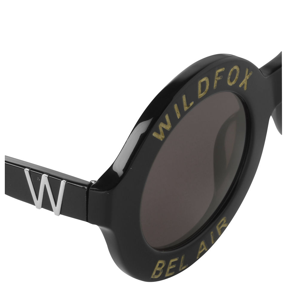 Wildfox Bel Air Round Sunglasses - Black/Grey