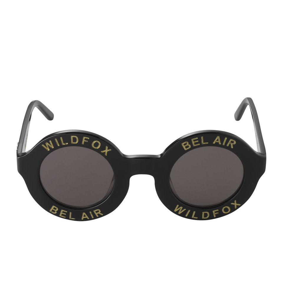 Wildfox Bel Air Round Sunglasses - Black/Grey