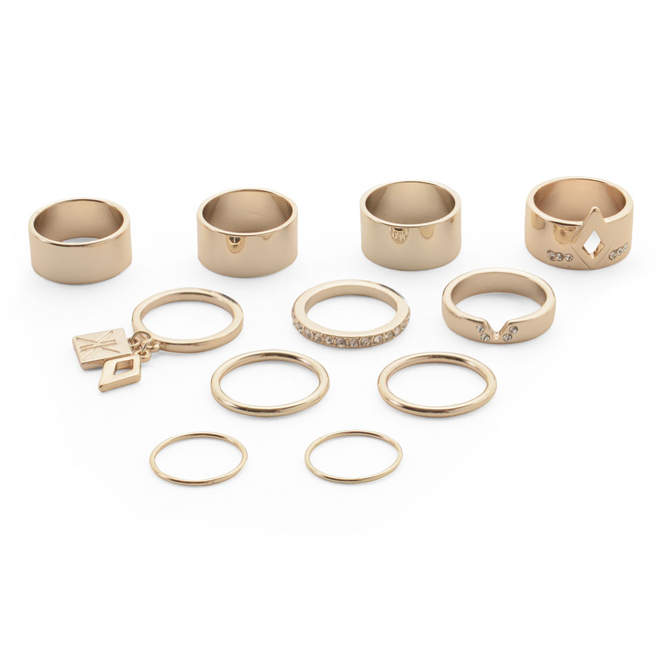 Kardashian Kollection KK 11 Piece Ring Stack Set - Gold