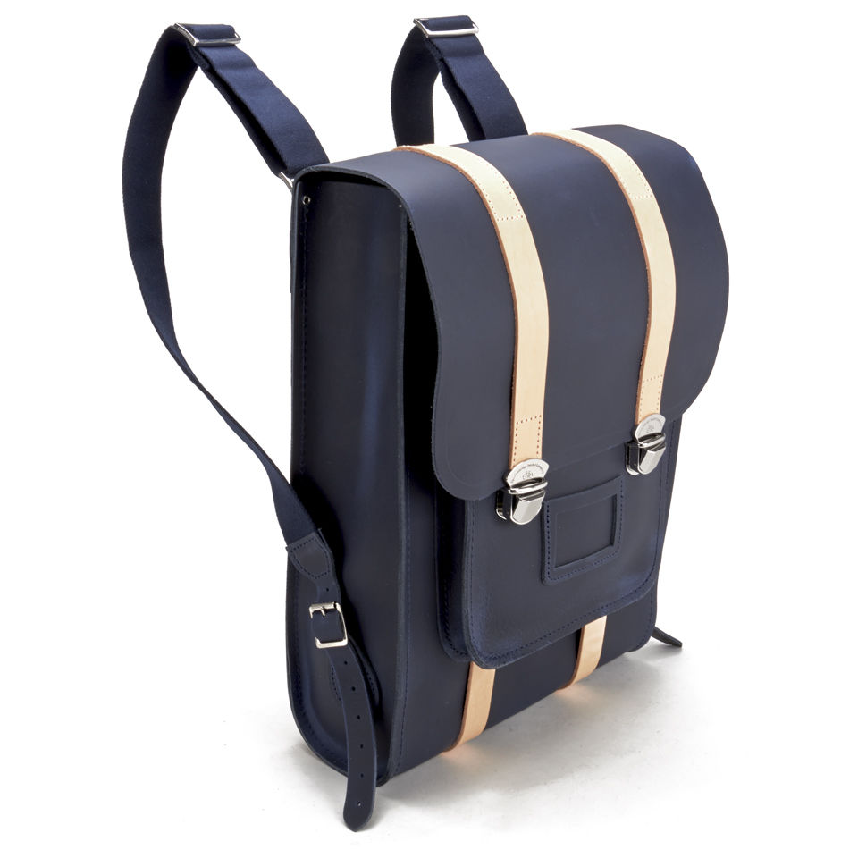 The Cambridge Satchel Company Men's Expedition Backpack - Navy/Natural