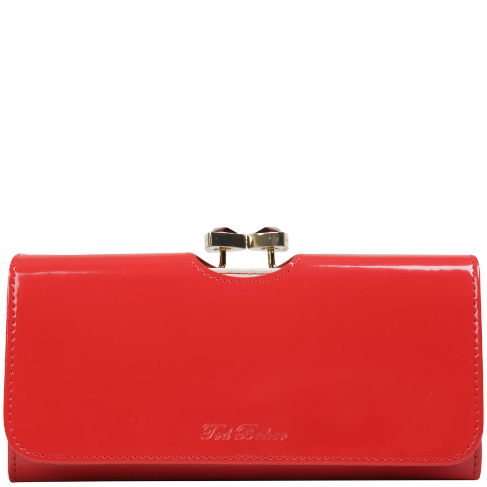 Ted Baker Titiana Bow Crystal Top Bobble Leather Matinee Purse - Red