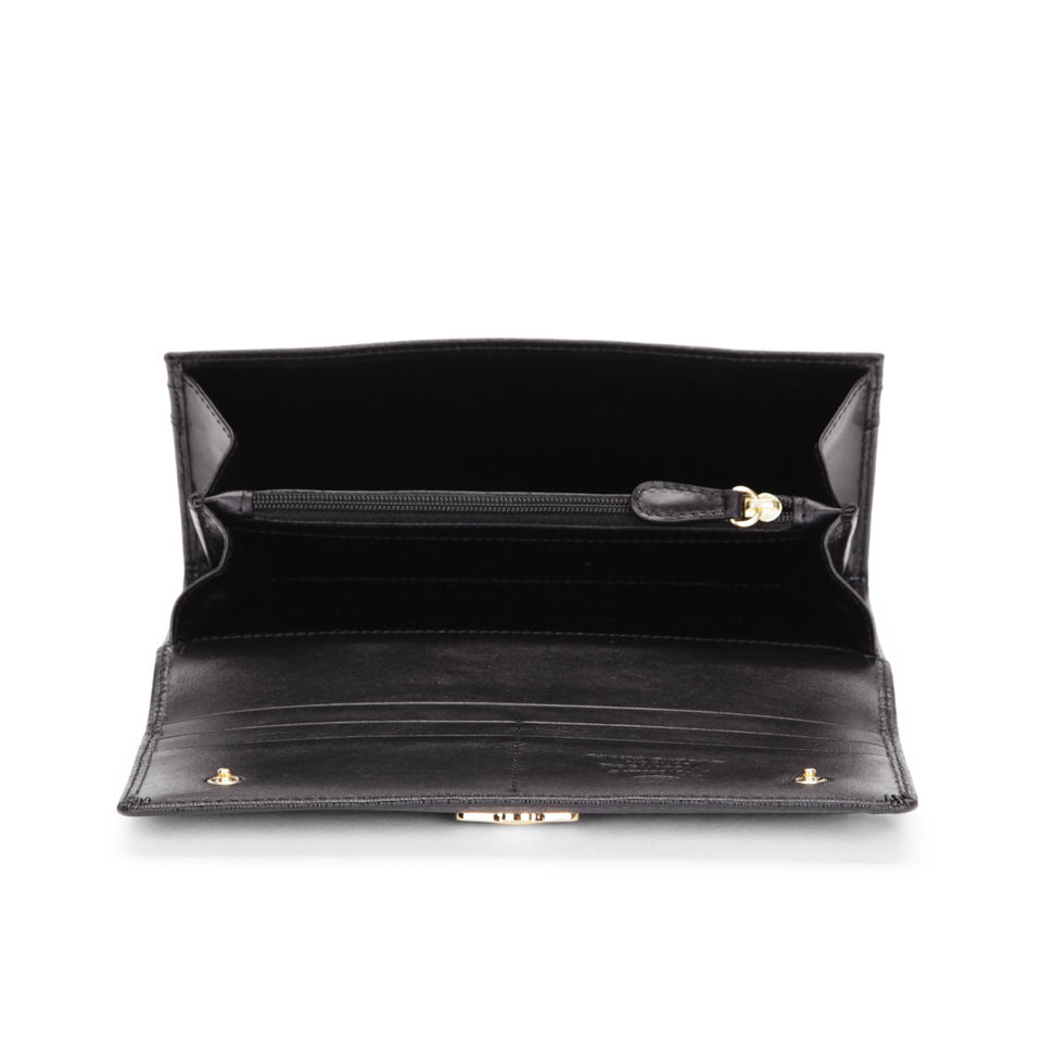 Vivienne Westwood Women's S/G Flap Over Leather Purse - Saffiano Nero