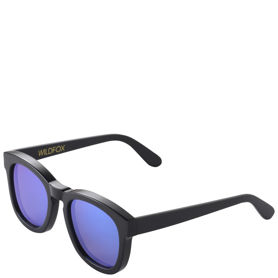 Wildfox Classic Mirror Sunglasses - Black/Blue