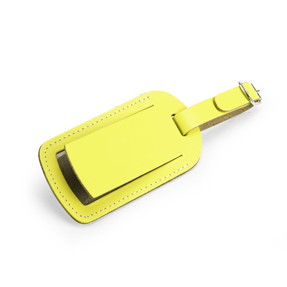 Undercover Recycled Leather Luggage Tag - Lemon