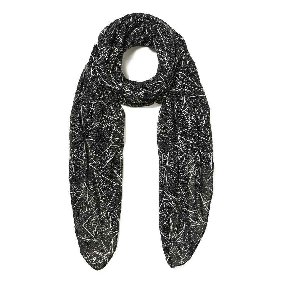 French Connection Supernova Lightweight Scarf - Black/White