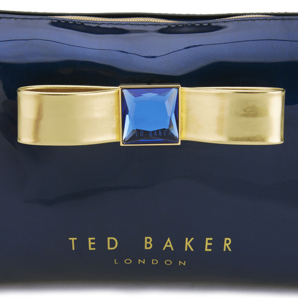Ted Baker Women's Giller Bow Metallic Large Wash Bag - Navy