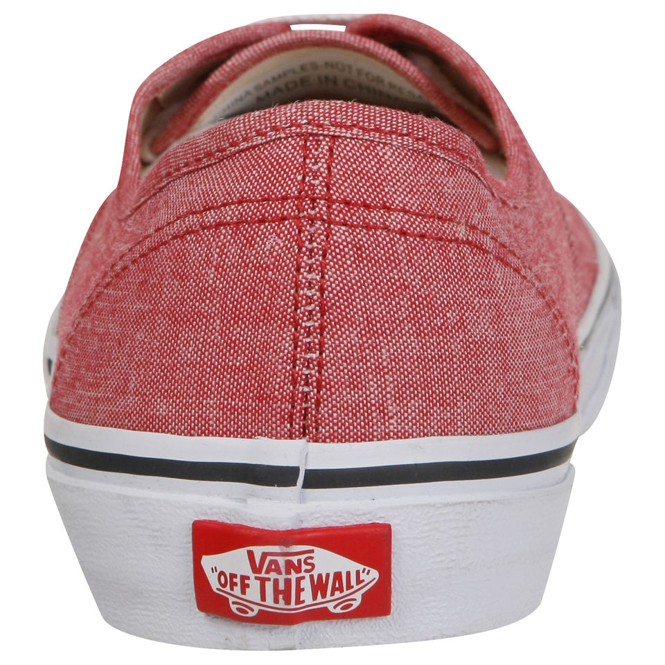 Vans Authentic Classic Chambray Trainers - Chilli Pepper | FREE UK ...